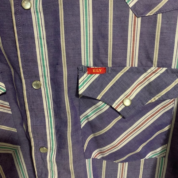 Retro ELY PLAINS Western LS Pearl Snap western cowboy 15.5 - Picture 4 of 13